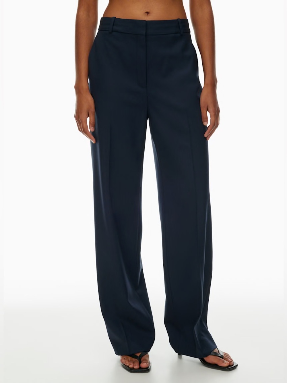 Babaton Agency Pant - City Wool Navy Blue Size 8 Aritzia